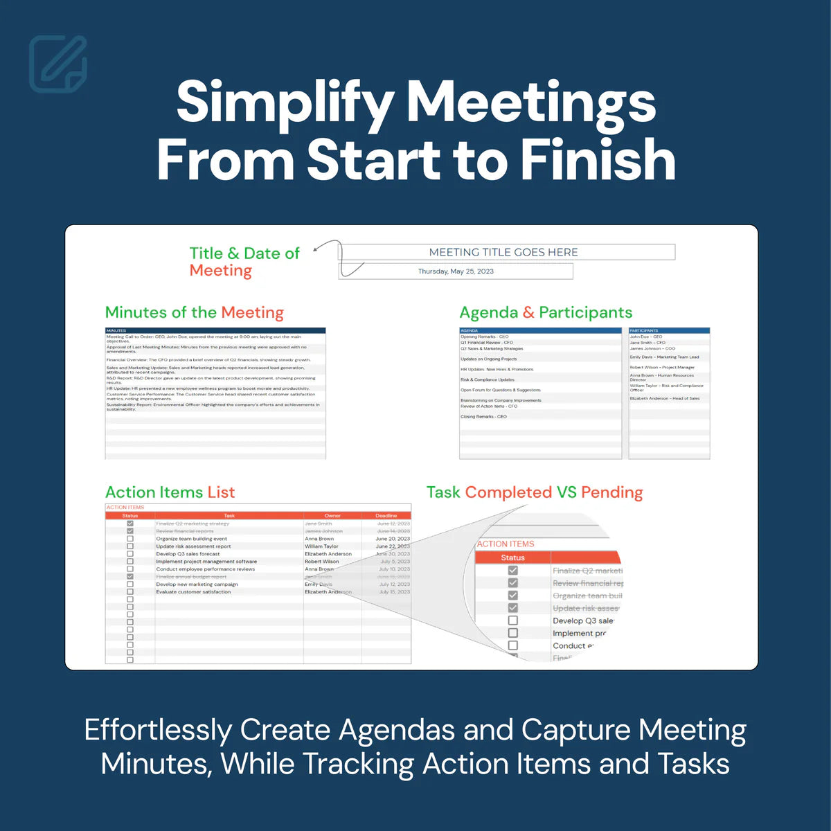 meeting notes template, meeting agenda, meeting minutes template, action item tracker, agenda planner, meeting organizer, task assignment tracker, meeting template, meeting insights, meeting format, meeting minute recording, agenda creation tool, meeting management template, meeting notes organizer, team meeting template, project meeting tracker, task assignment planner, meeting accountability tracker, professional meeting notes, meeting documentation tool