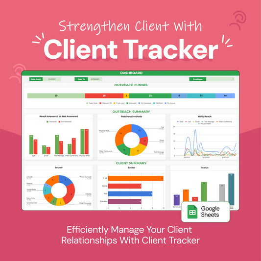 client tracker, client management, client data organizer, customer relationship tracker, client outreach tool, CRM template, client interaction tracker, client progress monitor, customer management system, client task tracking, centralized client data, client communication tool, customer database, client follow-up tracker, client relationship manager, customer interaction log, client outreach management, client contact organizer, task tracking for clients, client monitoring system